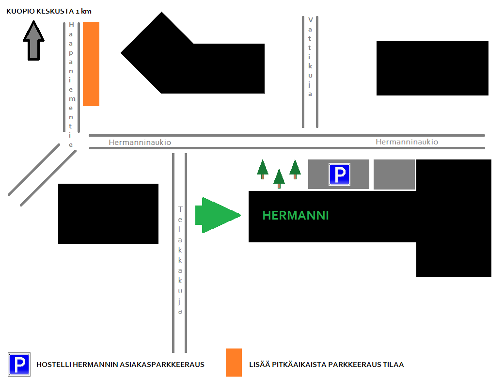 Hostelli Hermanni parkkipaikka